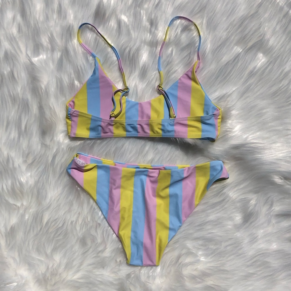2/$20 Colorful Striped Bikini - NWOT - Picture 2 of 3